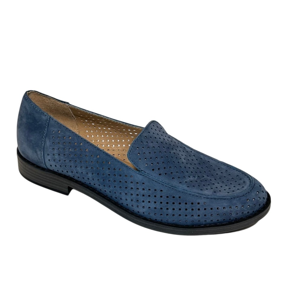 Eileen Fisher Aloft Perforated Loafer Blue Drizzle Suede size 8 NEW $195